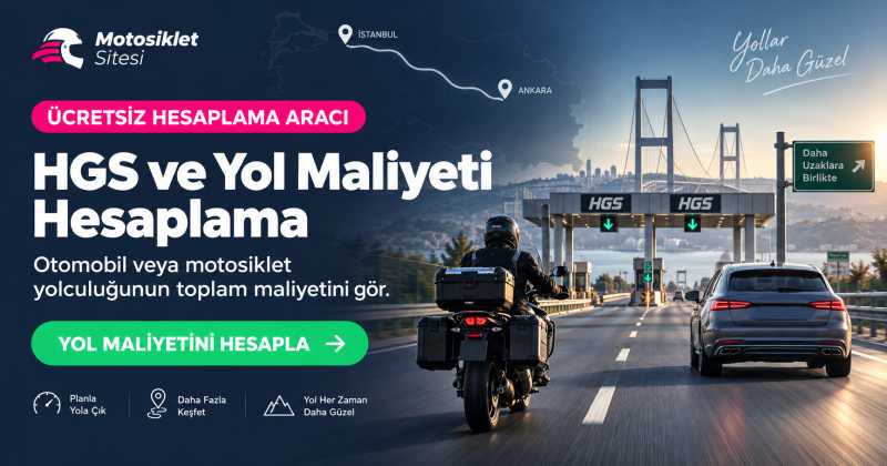 Otomobil veya motosikletinizin HGS + otoyol + köprü + yakıt veya şarj maliyetini hesaplayın.