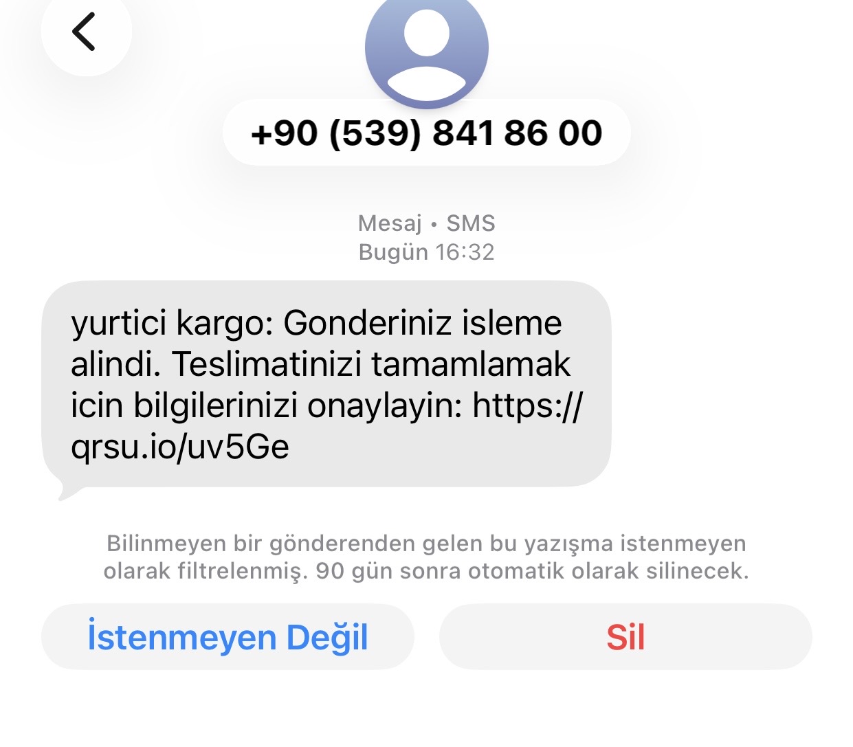 Şöyle sahte mesajlara kanmıyorsunuzdur artık site kopya yurtiçi ni aynen kopyalayıp ödeme yapın kutucuğu çıkıyor, girmey