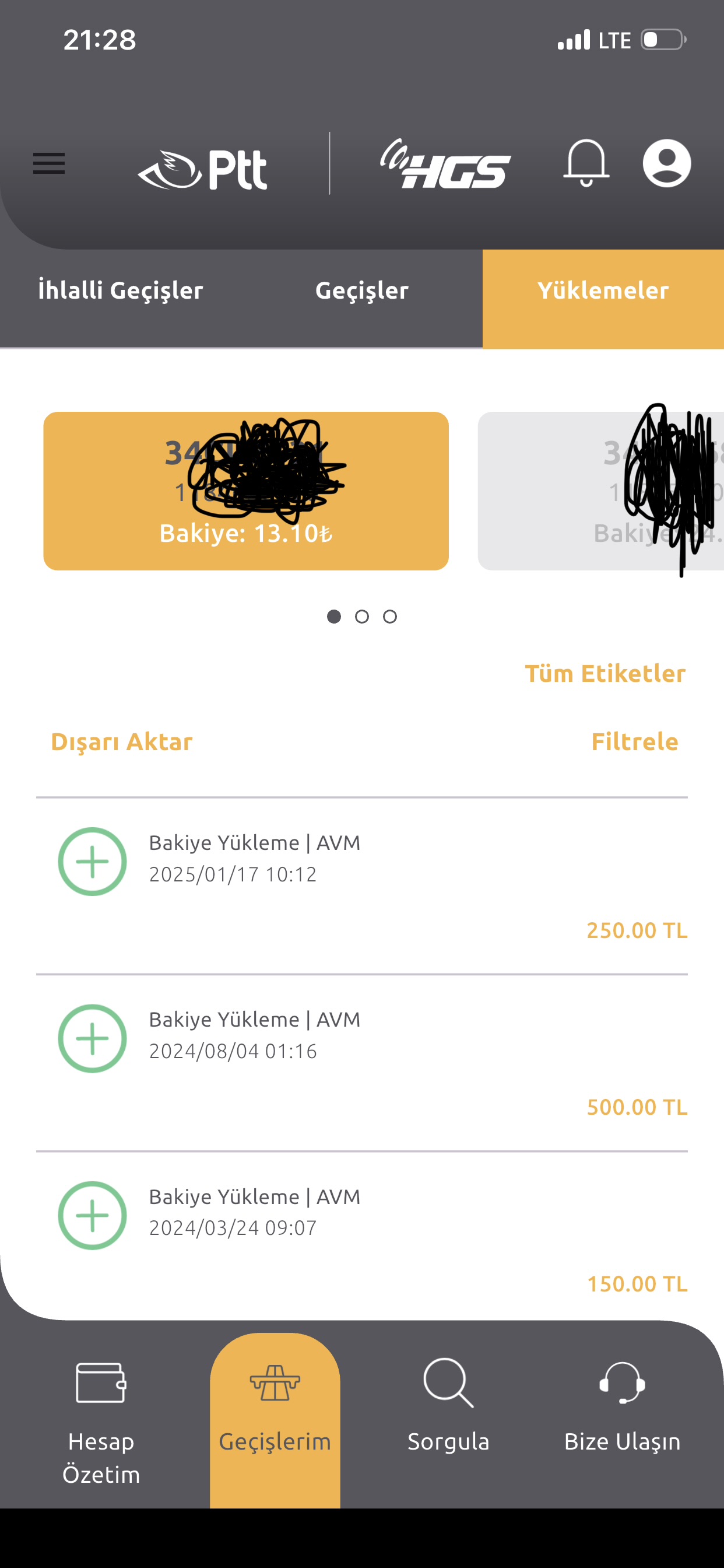 HGS app’de yüklediğin bakiye hemen görünmüyor mu? 15 dakika oldu 250 tl yükledim hala 13 tl görünüyor şimdi köprüden geç